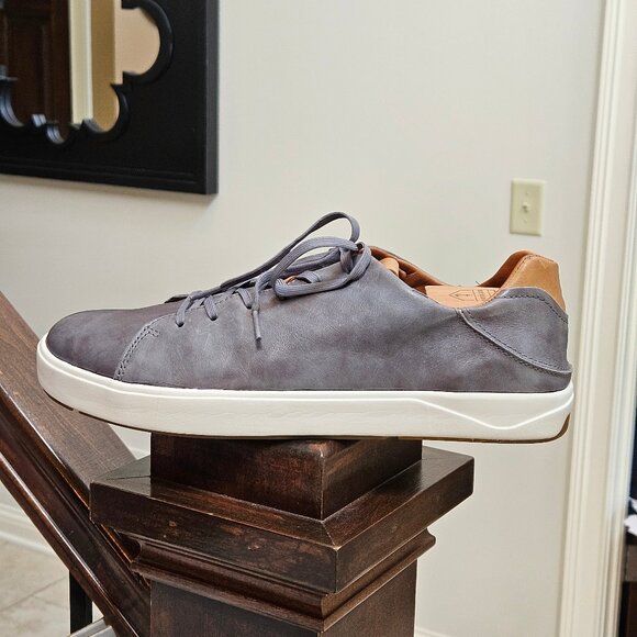 OluKai Men's Lae'Ahi Li 'Ili Leather Sneakers, Stone/Gray, Sz 12 - Picture 9 of 16